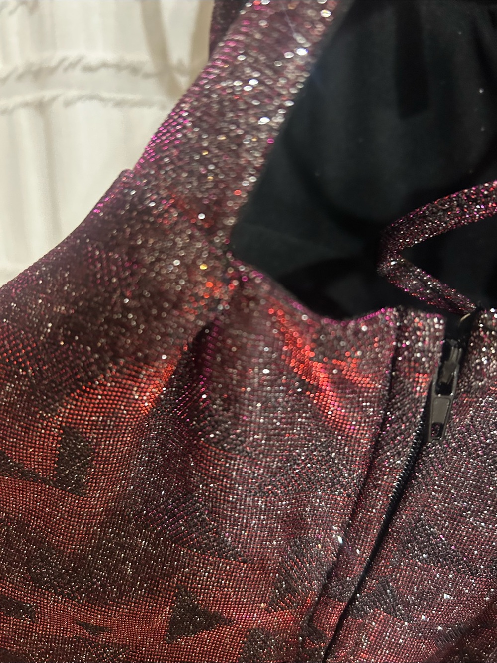 Sparkle Black-Pink Strappy Fit & Flare Dress - Picture 6 of 6